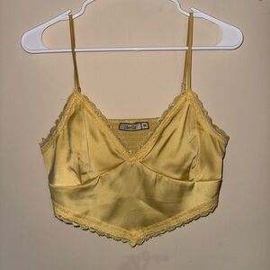 Pale Yellow Silk Tank Top